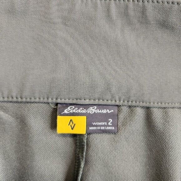 Eddie Bauer Pants Womens 2 Gray Travex Tapered Ankle Slit Zip Pockets Safari - Picture 14 of 16